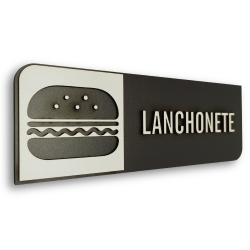 Placa de Sinalização Indicativa MDF 3D - Lanchonete